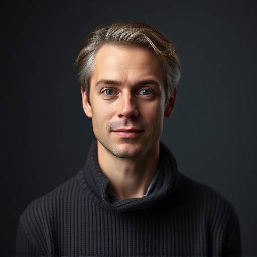A professional photographer taking a portrait in a studio setting.